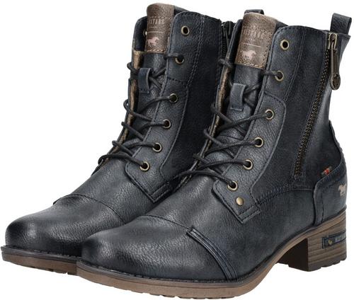 Rückansicht von Mustang Stiefelette Stiefel Damen Navy