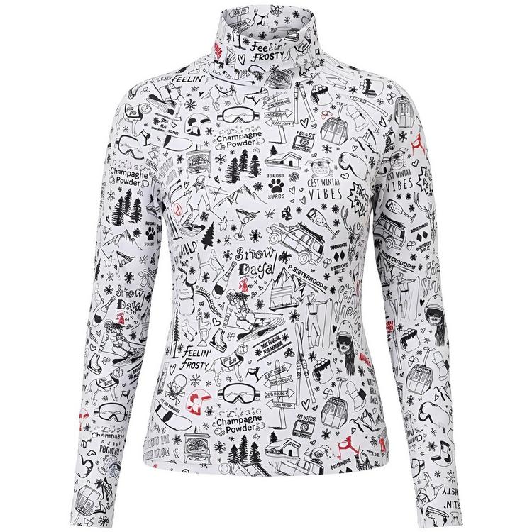 Krimson Klover Krimson Klover Graffiti Turtleneck Layerlangarmshirt Damen - snow - 0 | SportScheck
