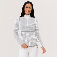 Rückansicht von Krimson Klover Pow Zip Neck Layerlangarmshirt Damen snow