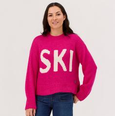 Rückansicht von Krimson Klover Ski Sweater Layerlangarmshirt Damen magenta