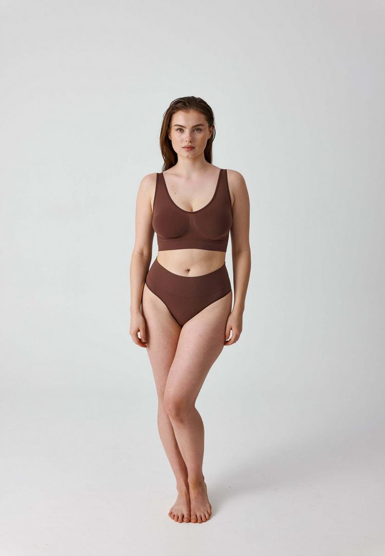 Snocks Snocks Shaping High Waist Tanga Unterhose Damen - Braun - 0 | SportScheck