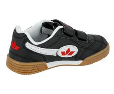 Rückansicht von LICO Indoorschuh Hallenschuhe Kinder schwarz/weiss/rot