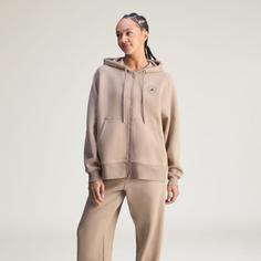 Rückansicht von adidas adidas by Stella McCartney Kapuzenjacke Hoodie Damen Chalky Brown