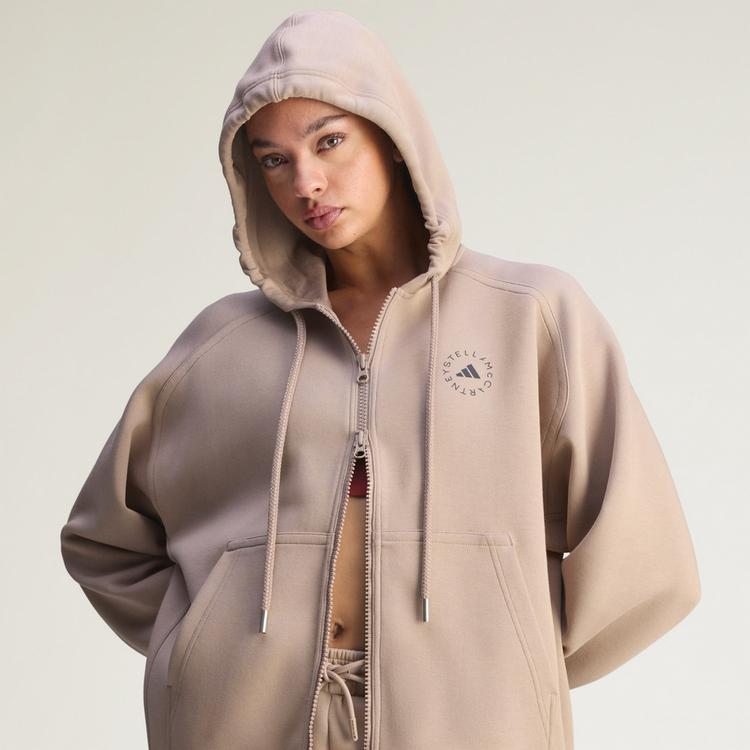 adidas adidas adidas by Stella McCartney Kapuzenjacke Hoodie Damen - Chalky Brown - 1 | SportScheck