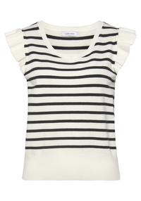 Lascana Stricktop Spaghettitop Damen - creme-schwarz gestreift