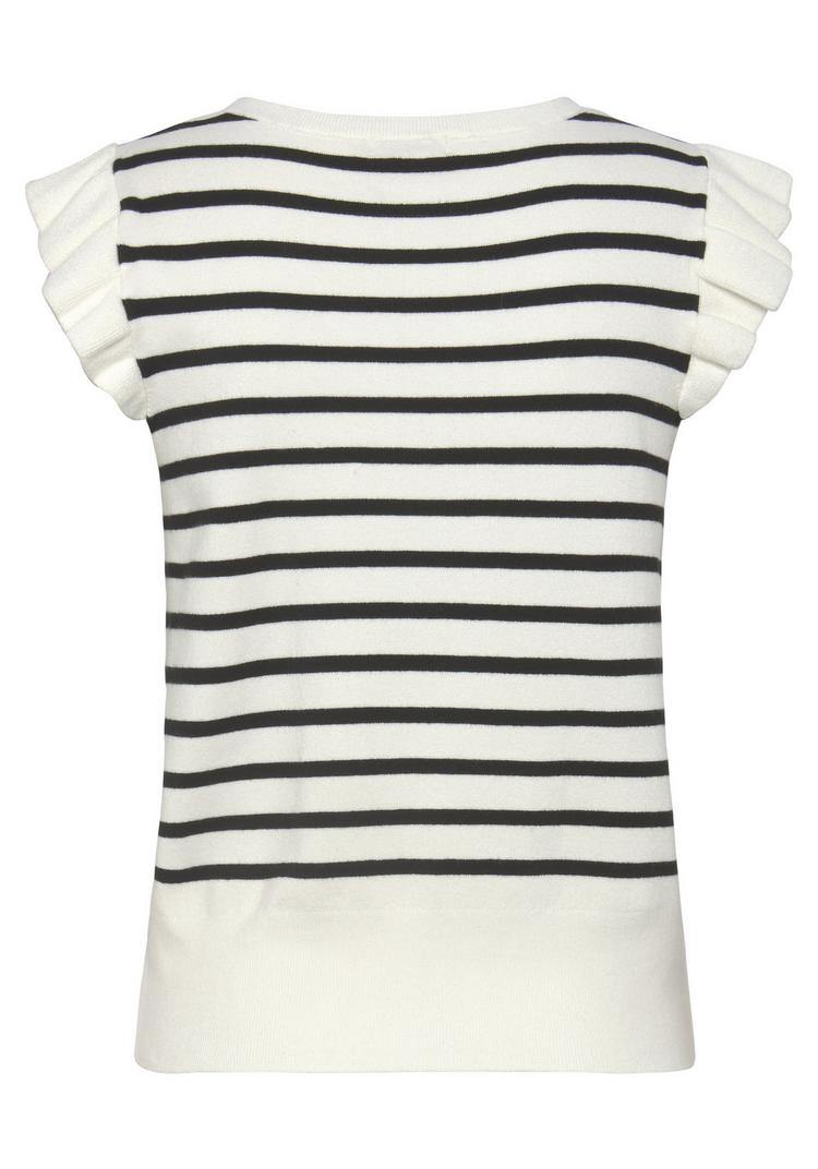 Lascana Lascana Stricktop Spaghettitop Damen - creme-schwarz gestreift - 0 | SportScheck