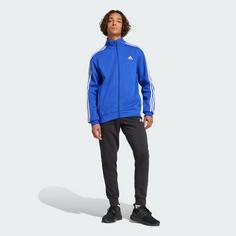 Rückansicht von adidas Basic 3-Streifen Trainingsanzug Trainingsanzug Herren Semi Lucid Blue