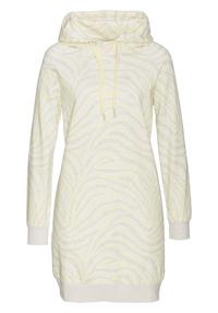 Lascana Sweatkleid Jerseykleid Damen - hellgelb-hellgrau-gemustert