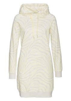 Lascana Sweatkleid Jerseykleid Damen hellgelb-hellgrau-gemustert