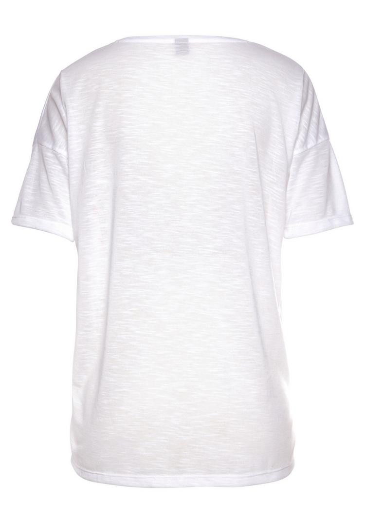 Vivance Vivance V-Shirt V-Shirt Damen - wei&szlig;-neonorange - 0 | SportScheck