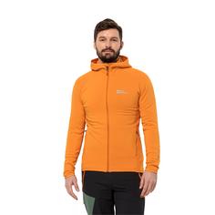 Rückansicht von Jack Wolfskin BAISELBERG HOODED FZ M Fleecejacke Herren safflower