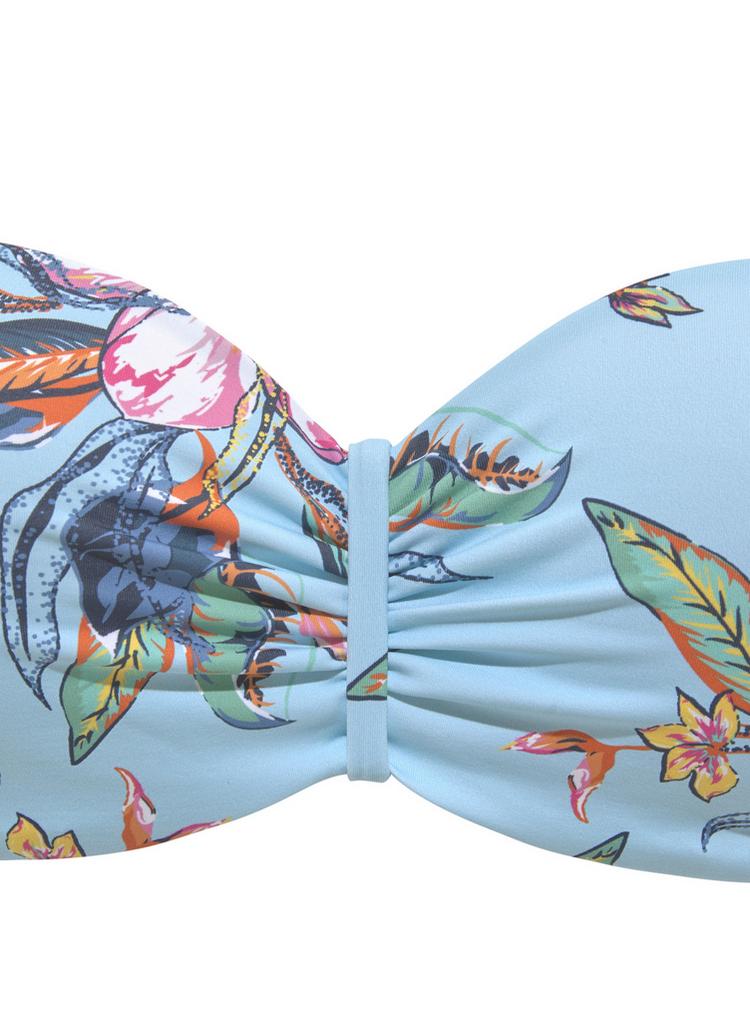 Lascana Lascana B&uuml;gel-Bandeau-Bikini-Top Bikini Oberteil Damen - hellblau-bedruckt - 0 | SportScheck