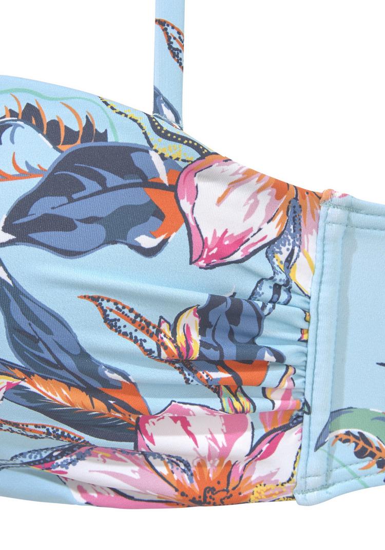 Lascana Lascana B&uuml;gel-Bandeau-Bikini-Top Bikini Oberteil Damen - hellblau-bedruckt - 1 | SportScheck