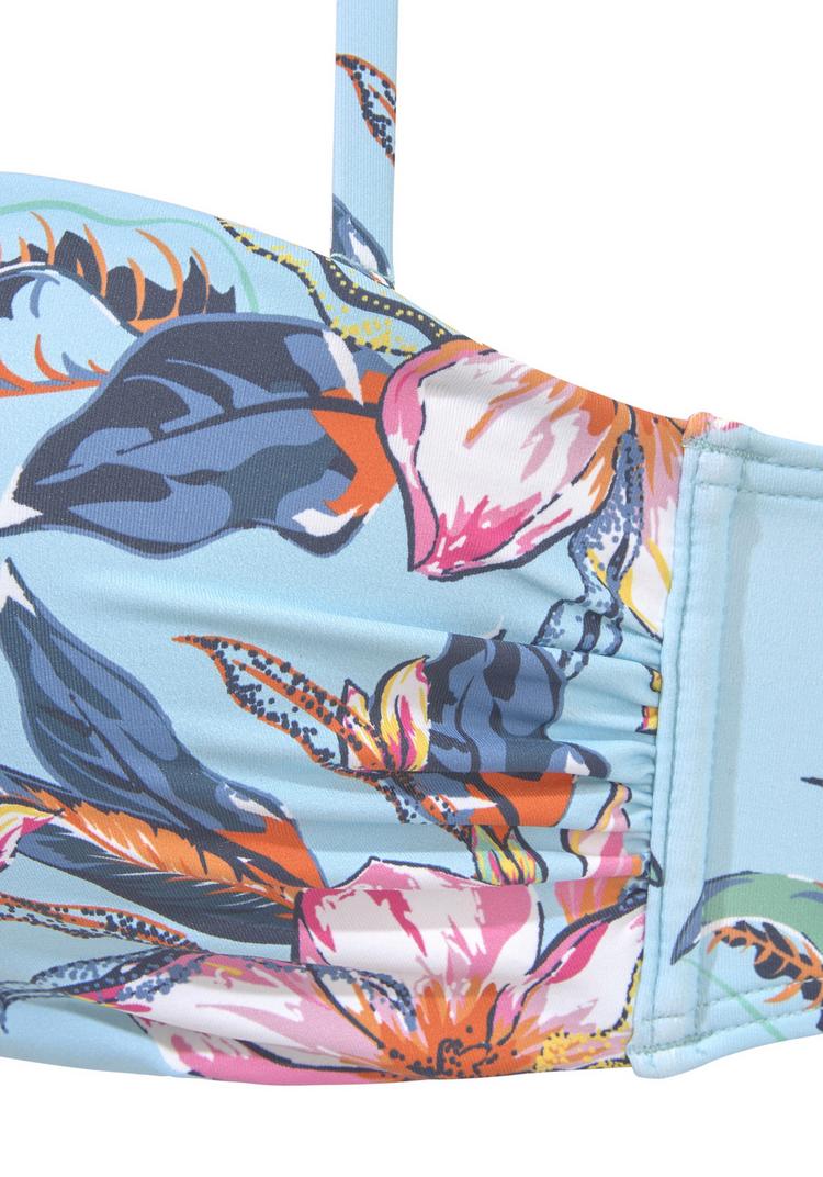 Lascana Lascana B&uuml;gel-Bandeau-Bikini-Top Bikini Oberteil Damen - hellblau-bedruckt - 5 | SportScheck