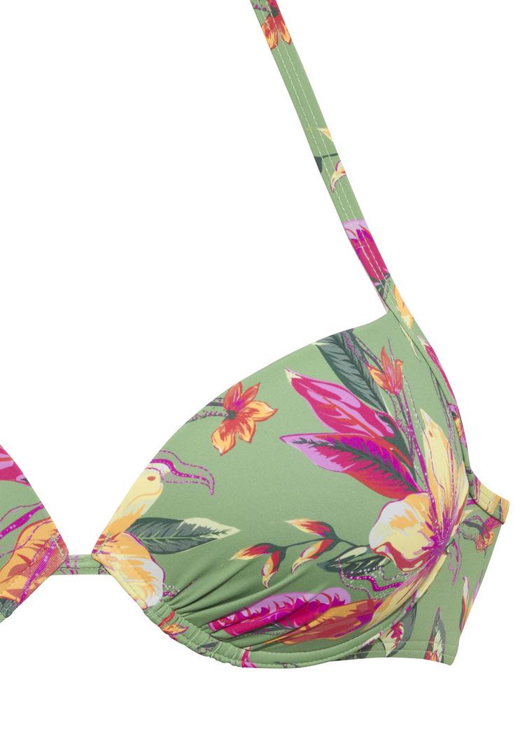 Lascana Lascana Push-Up-Bikini-Top Bikini Oberteil Damen - salbei-pink bedruckt - 0 | SportScheck