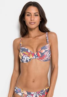 Rückansicht von Vivance B&uuml;gel-Bikini-Top Bikini Oberteil Damen grau-bedruckt