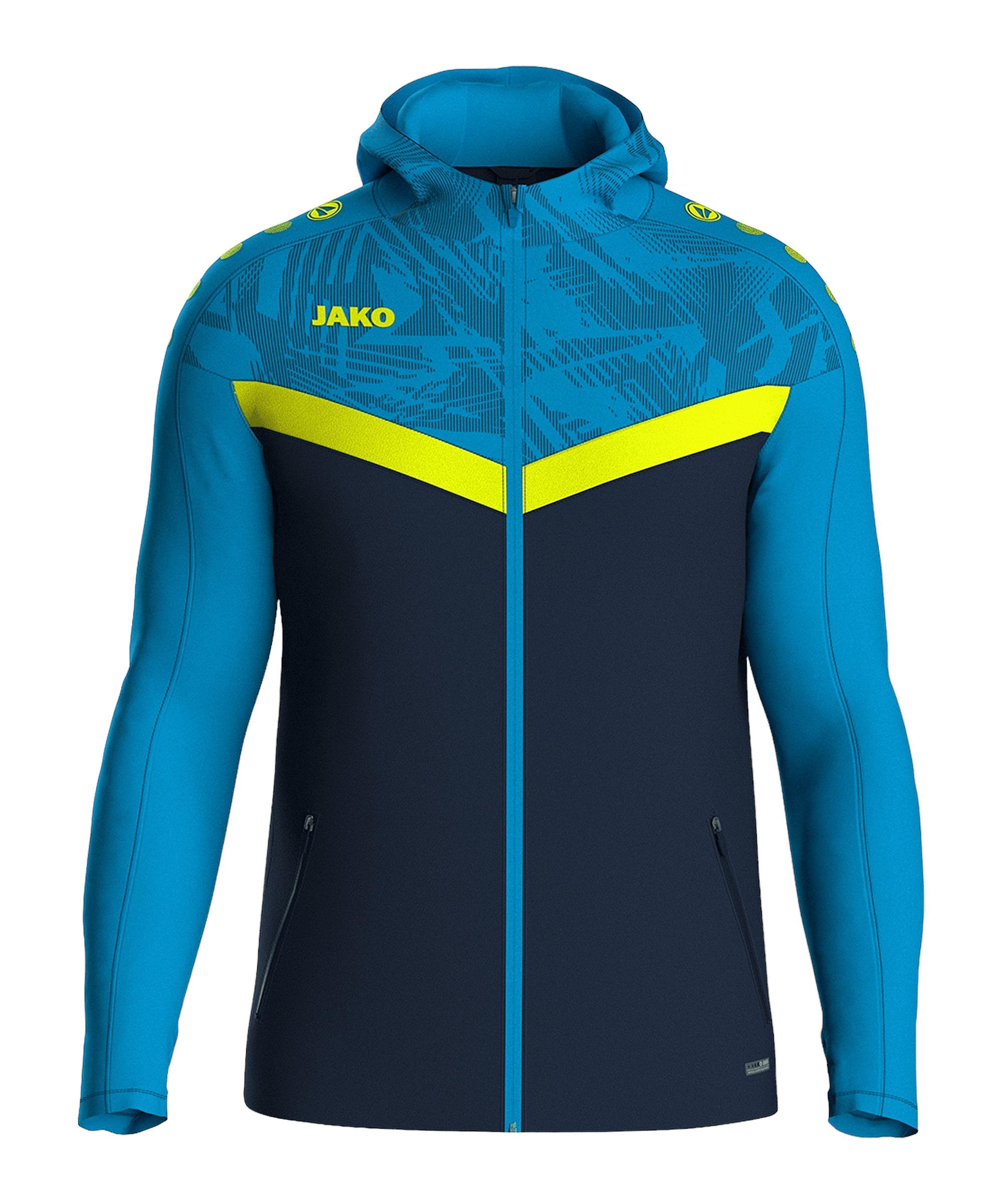 JAKO Iconic Kapuzenjacke Trainingsjacke - blaugelb