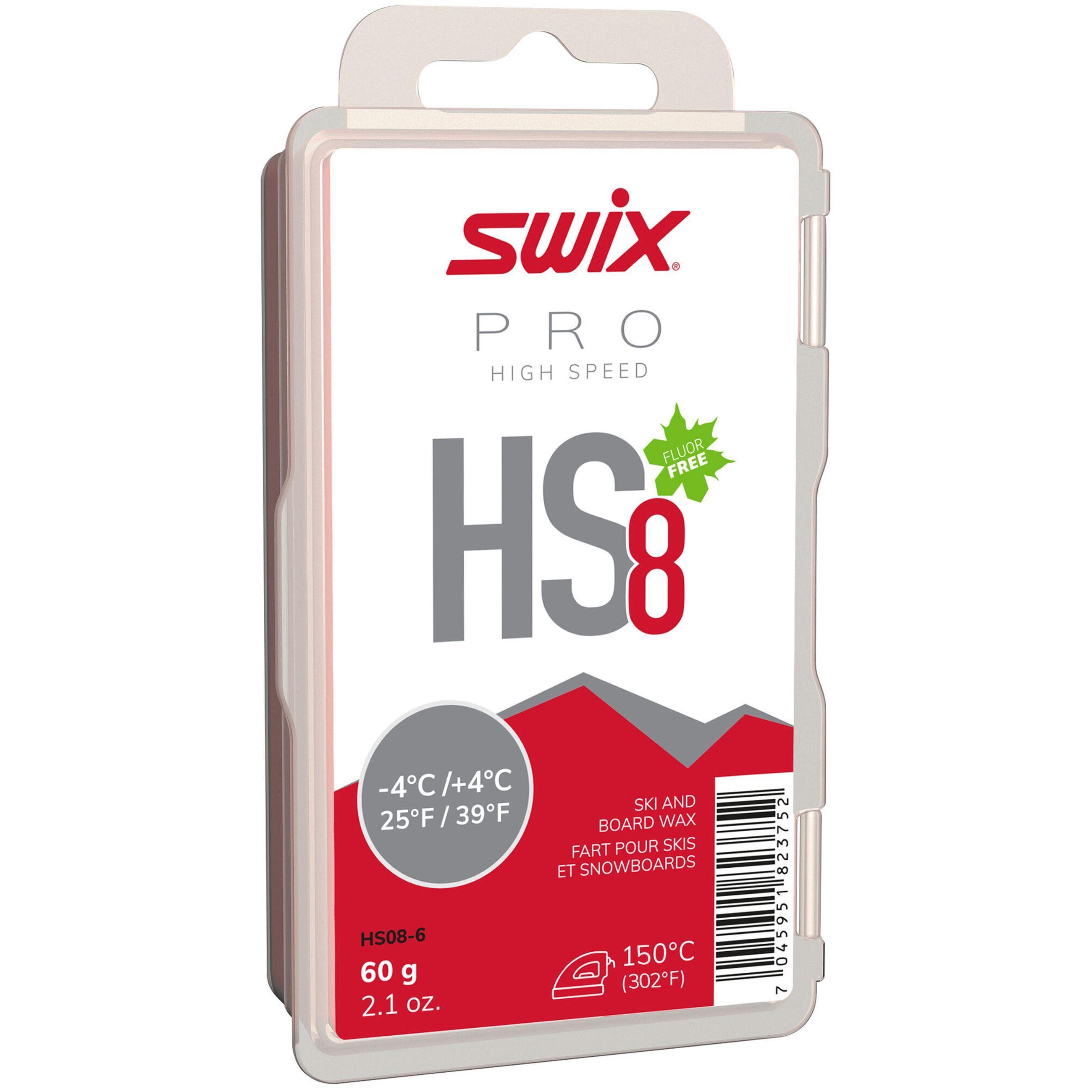 SWIX HS8 Red, -4&deg;C/+4&deg;C Wachs - HS8 Red -4&deg;C-+4&deg;C, 60g