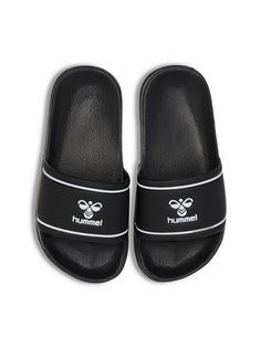 hummel POOL SLIDE JR Badelatschen Kinder BLACK/WHITE