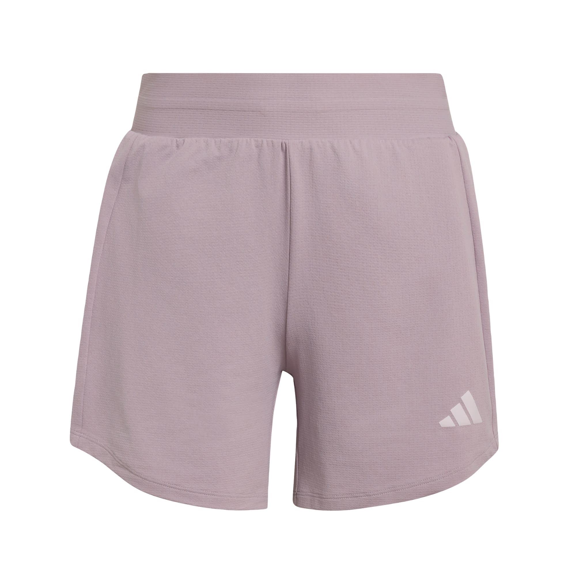 adidas Pacer Essentials Knit High-Rise Shorts Funktionsshorts Damen - Preloved Fig / White