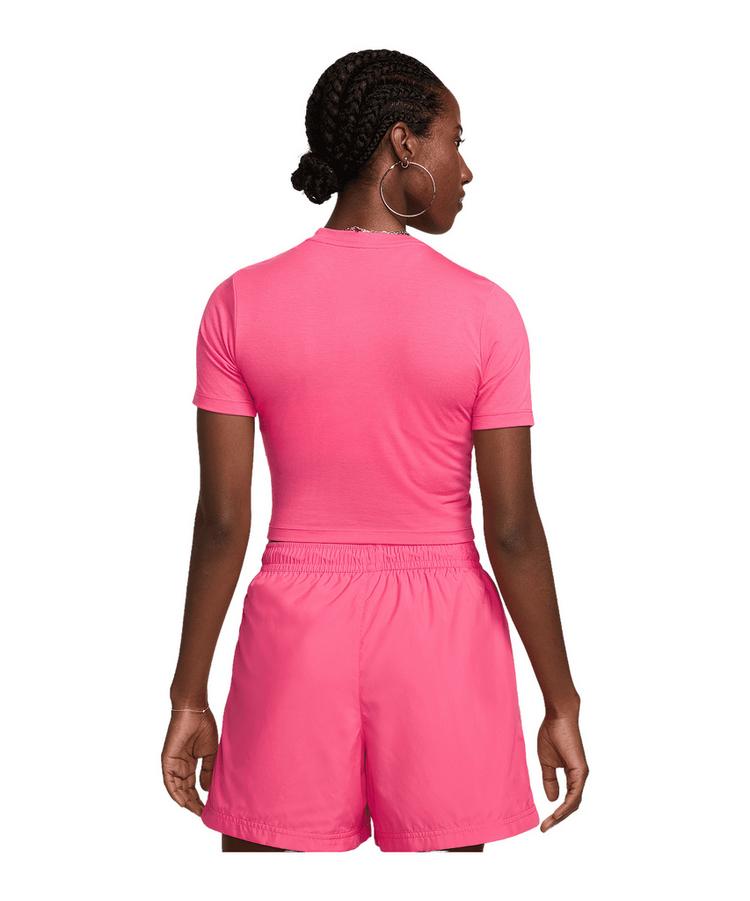 Nike Nike Essential SLM Crop T-Shirt Damen T-Shirt Damen - rosaweiss - 0 | SportScheck