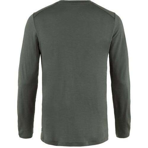 Rückansicht von FJ&Auml;LLR&Auml;VEN Abisko Wool Langarmshirt Herren Schlamm