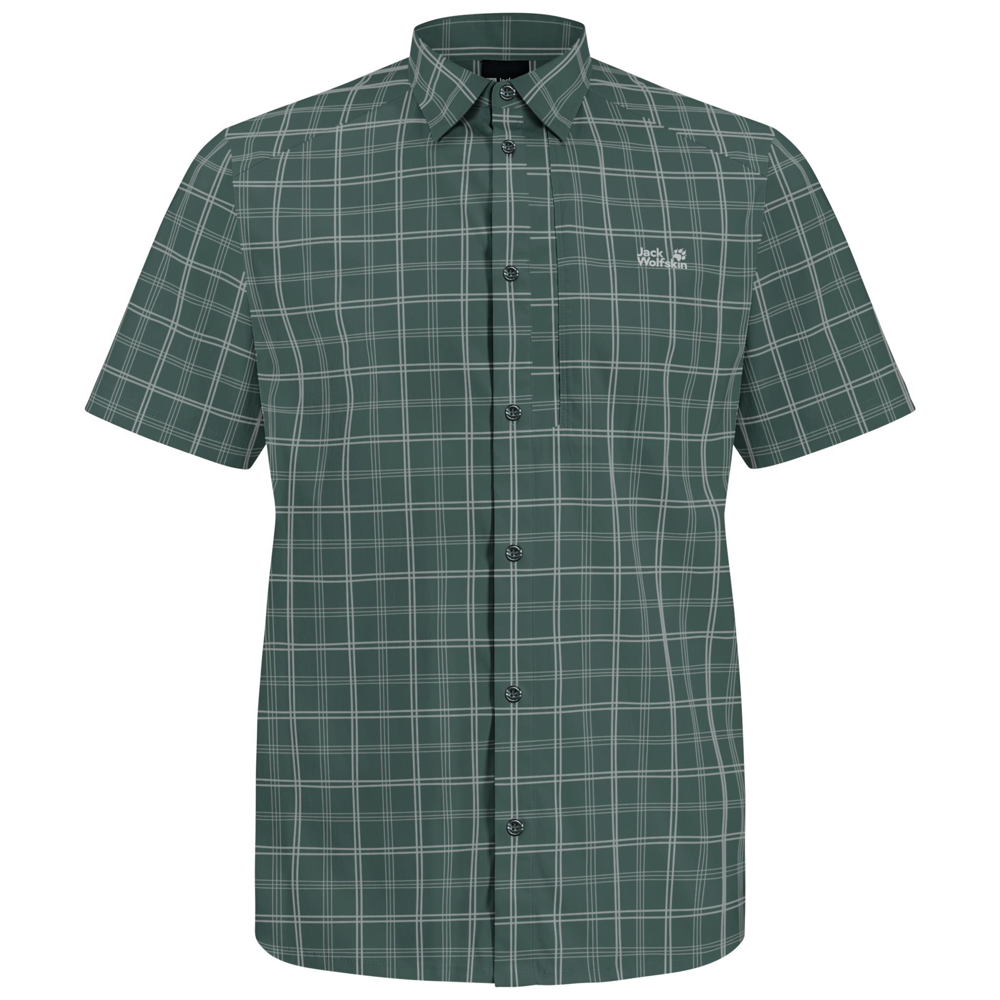 Jack Wolfskin NORBO S/S SHIRT M Kurzarmhemd Herren - CHECK sago palm