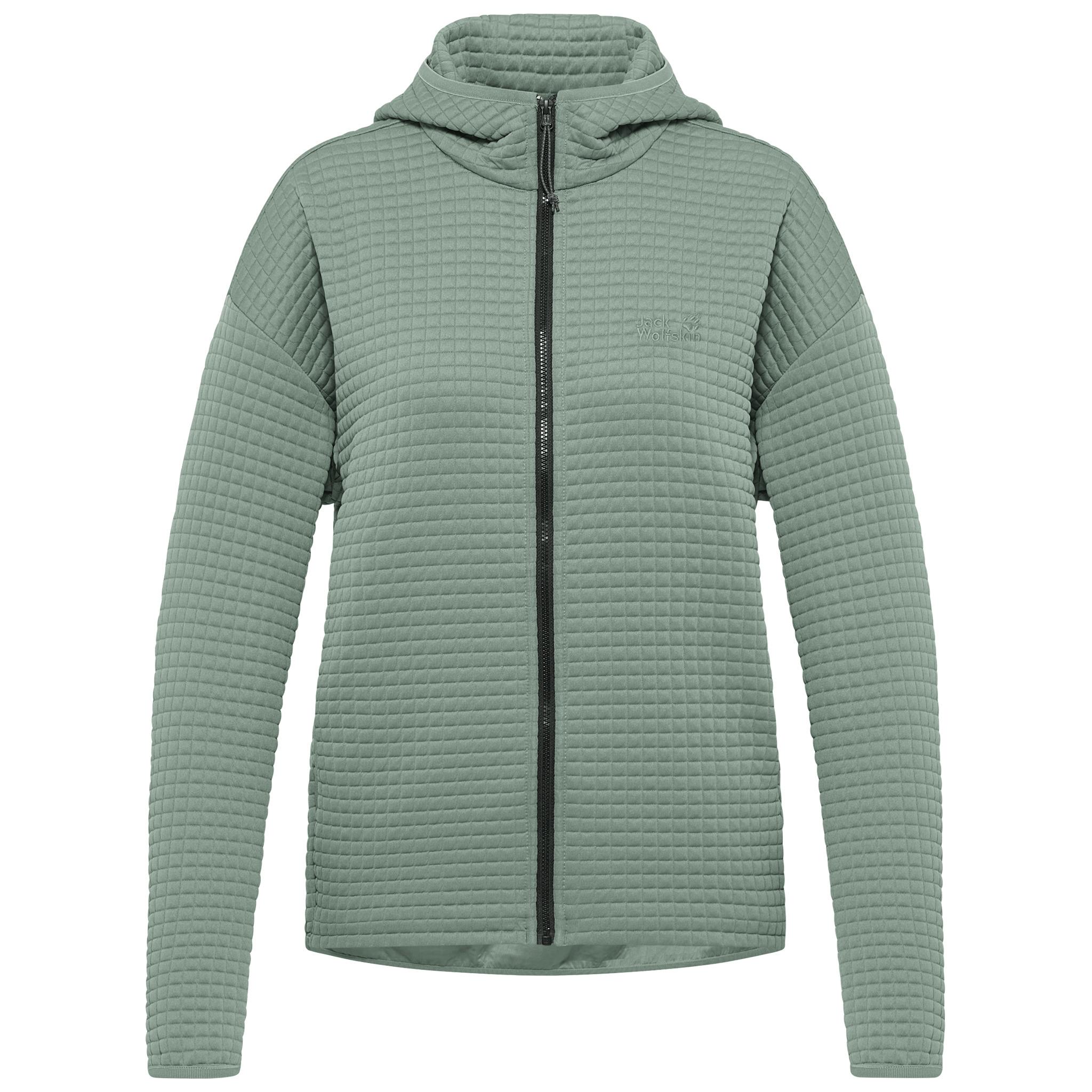 Jack Wolfskin MOGARI HOODED FZ W Fleecejacke Damen - green zinnia