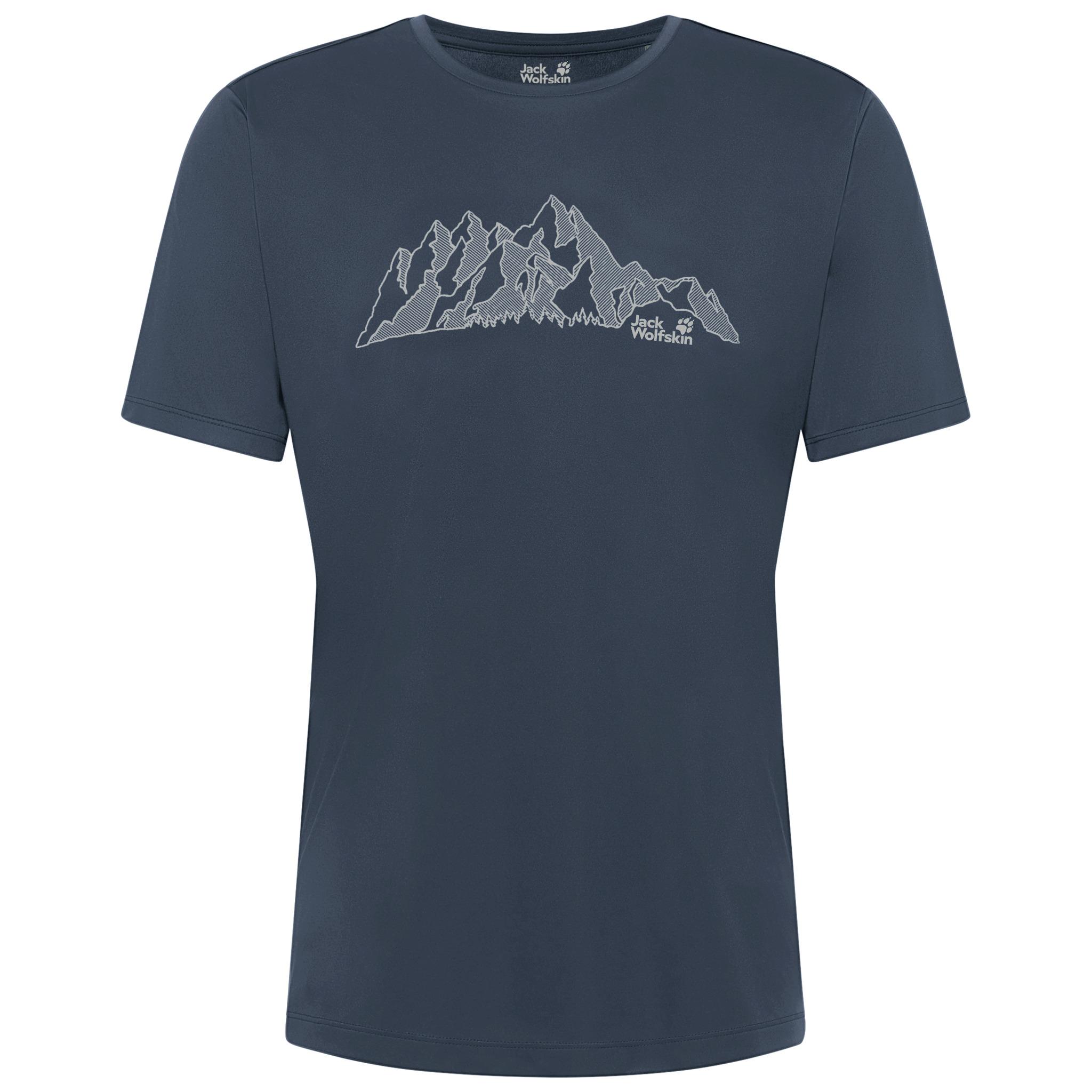 Jack Wolfskin PEAK GRAPHIC T M Funktionsshirt Herren - NEW MOUNTAIN midnight sky