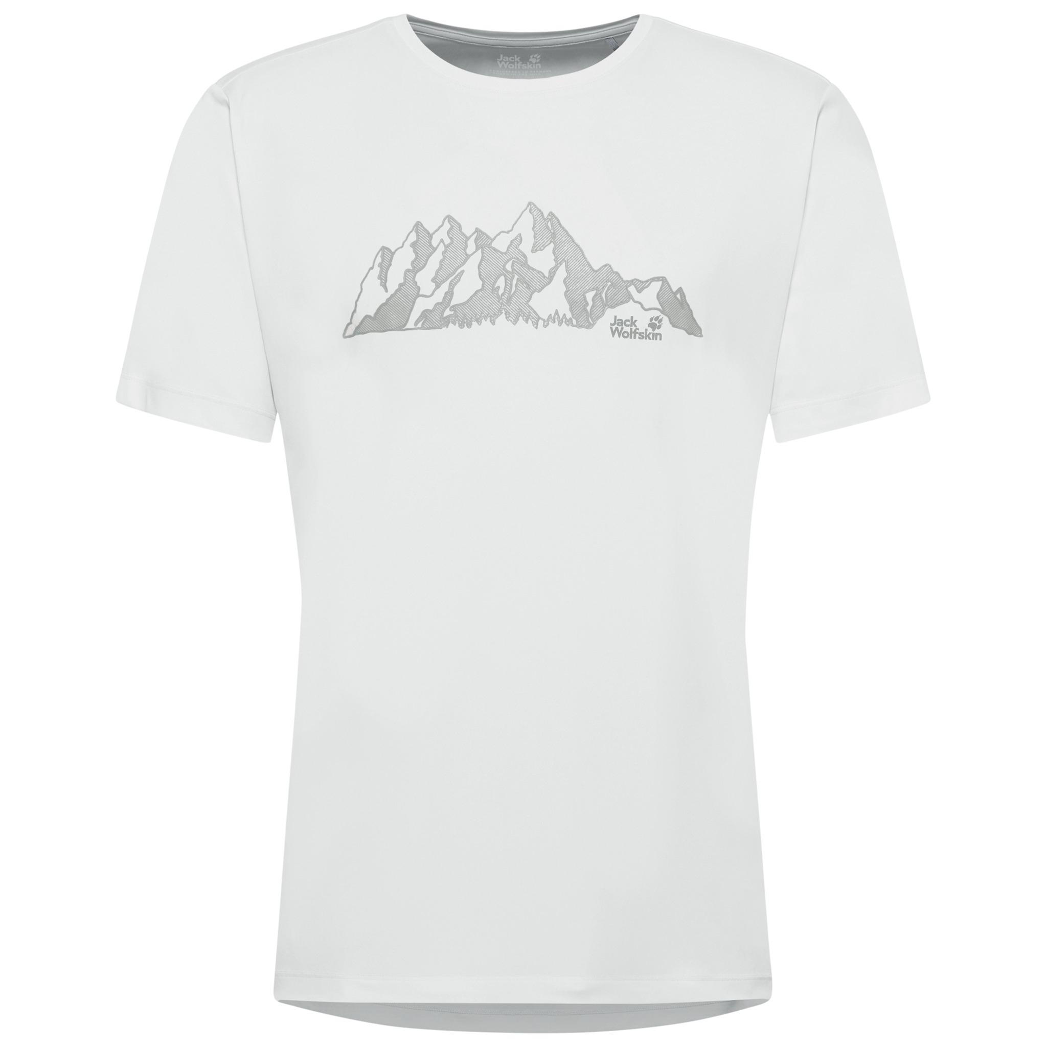 Jack Wolfskin PEAK GRAPHIC T M Funktionsshirt Herren - NEW MOUNTAIN stark white