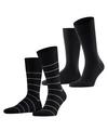 ESPRIT Modern Stripe SO  2-Pack Socken Herren - black (3000)