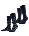 ESPRIT Modern Stripe SO  2-Pack Socken Herren - marine (6120)