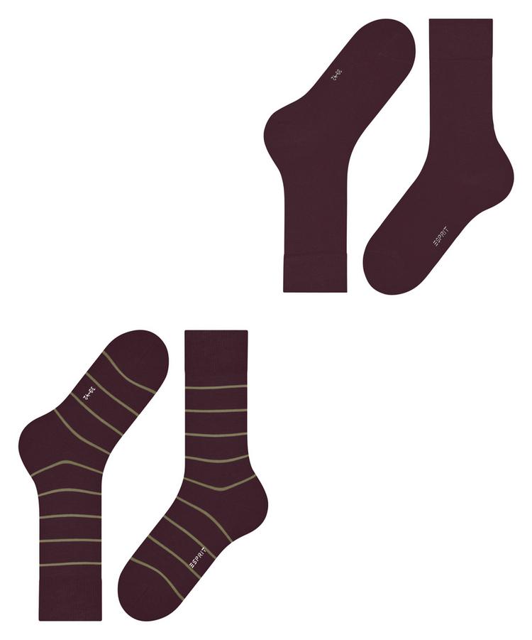 ESPRIT ESPRIT Modern Stripe SO  2-Pack Socken Herren - claret (8375) - 2 | SportScheck