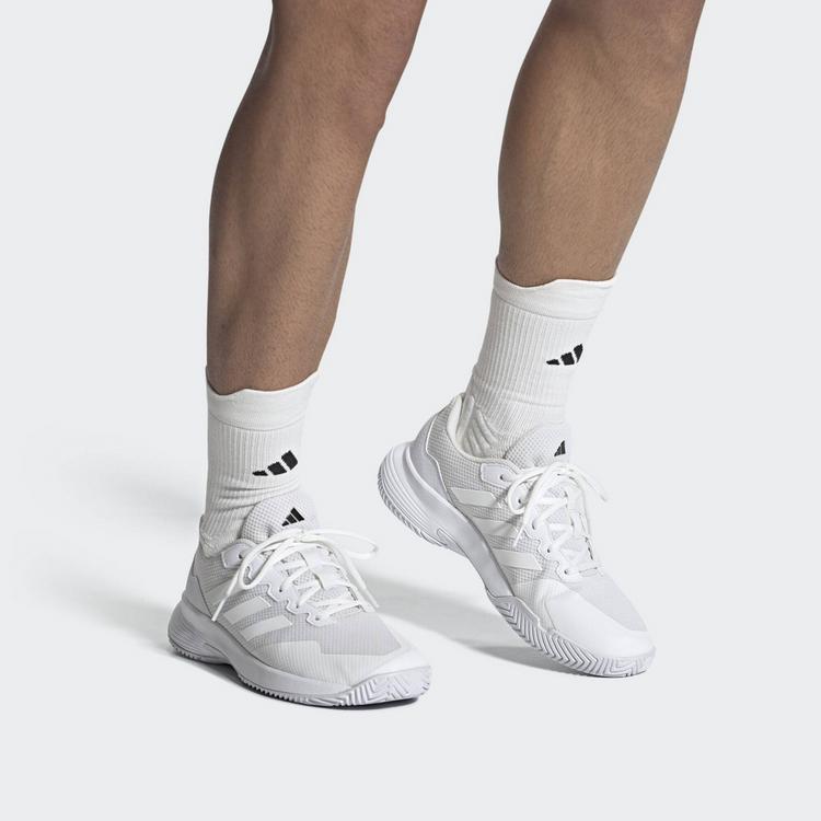 adidas adidas Gamecourt 2.0 Tennisschuh Tennisschuhe Damen - Cloud White / Cloud White / Matte Silver - 0 | SportScheck