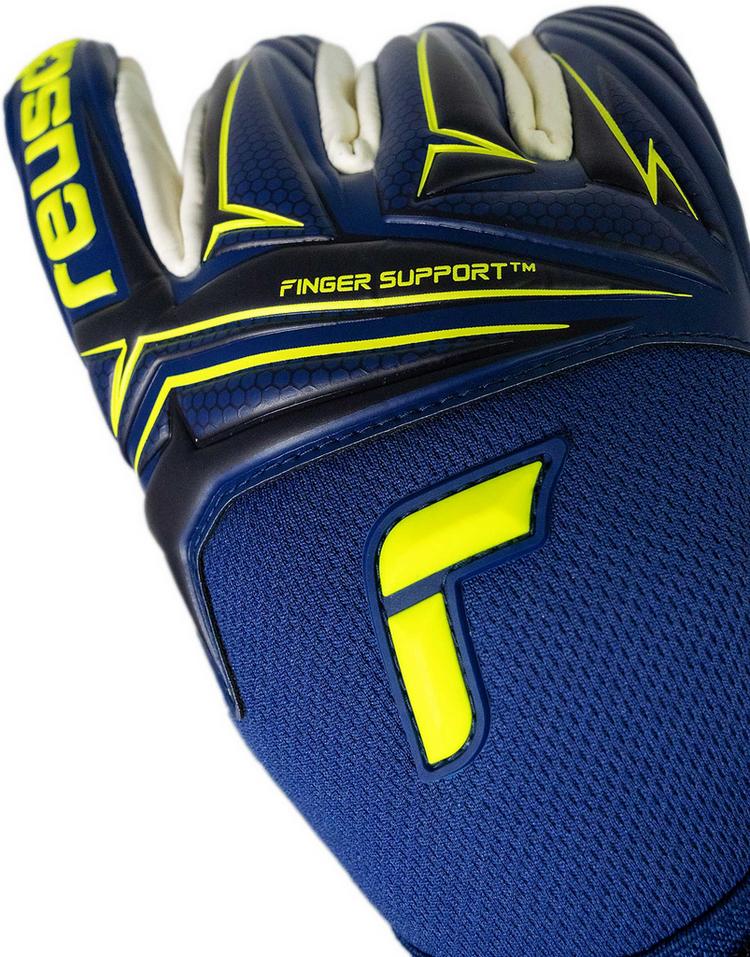 Reusch Reusch Attrakt Duo Finger Support Torwarthandschuhe - 4409 premium blue/sfty yellow - 5 | SportScheck