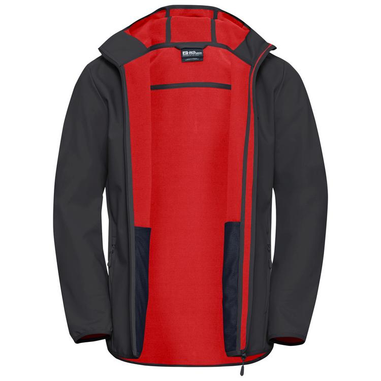 Jack Wolfskin Jack Wolfskin BORNBERG HOODY M Softshelljacke Herren - phantom / red - 2 | SportScheck