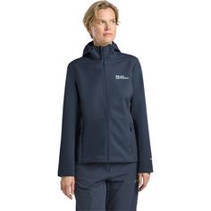 Rückansicht von Jack Wolfskin BORNBERG HOODY W Softshelljacke Damen midnight sky / grey