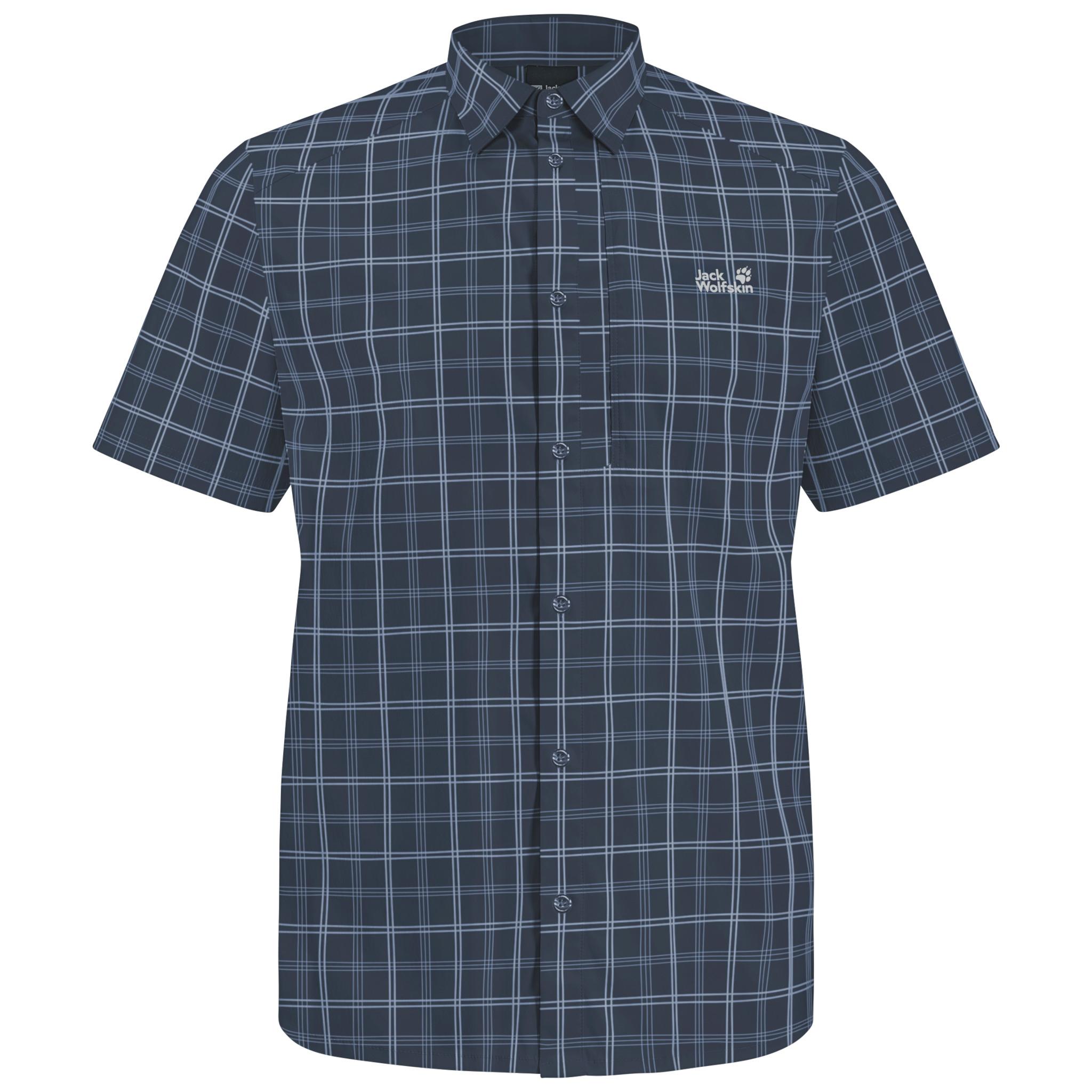 Jack Wolfskin NORBO S/S SHIRT M Kurzarmhemd Herren - CHECK midnight sky