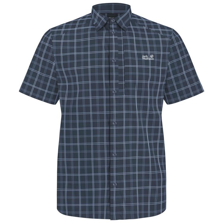 Jack Wolfskin Jack Wolfskin NORBO S/S SHIRT M Kurzarmhemd Herren - CHECK midnight sky - 0 | SportScheck