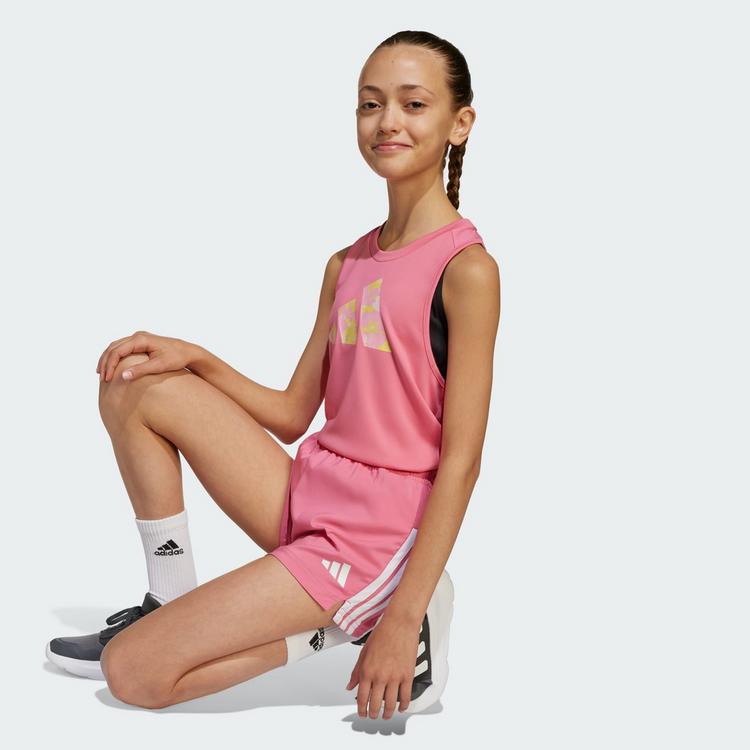 adidas adidas Train Essentials 3-Streifen Kids Shorts Funktionsshorts Kinder - Pink Fusion / White - 0 | SportScheck
