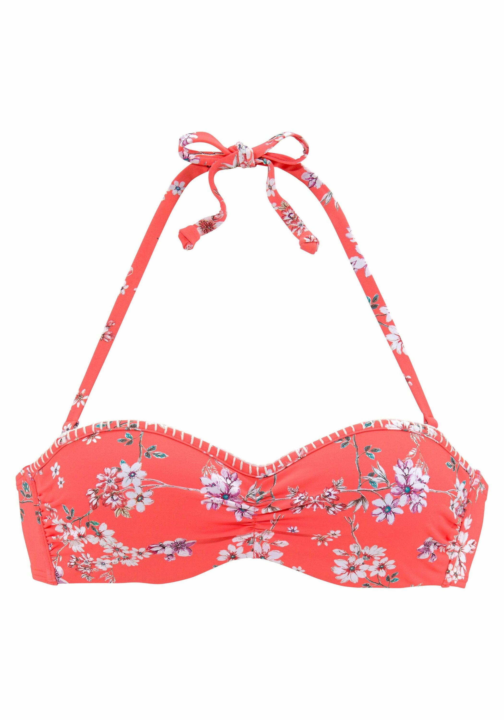 sunseeker B&uuml;gel-Bandeau-Bikini-Top Bikini Oberteil Damen - orange-bedruckt