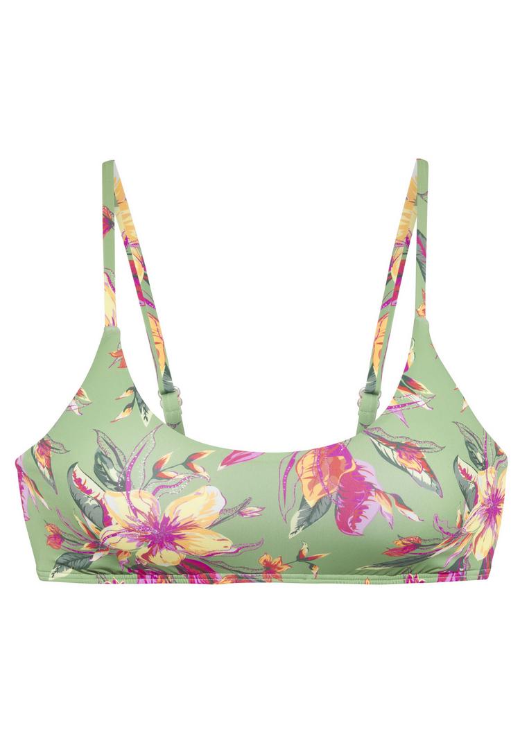 Lascana Lascana Bustier-Bikini-Top Bikini Oberteil Damen - salbei-pink bedruckt - 0 | SportScheck