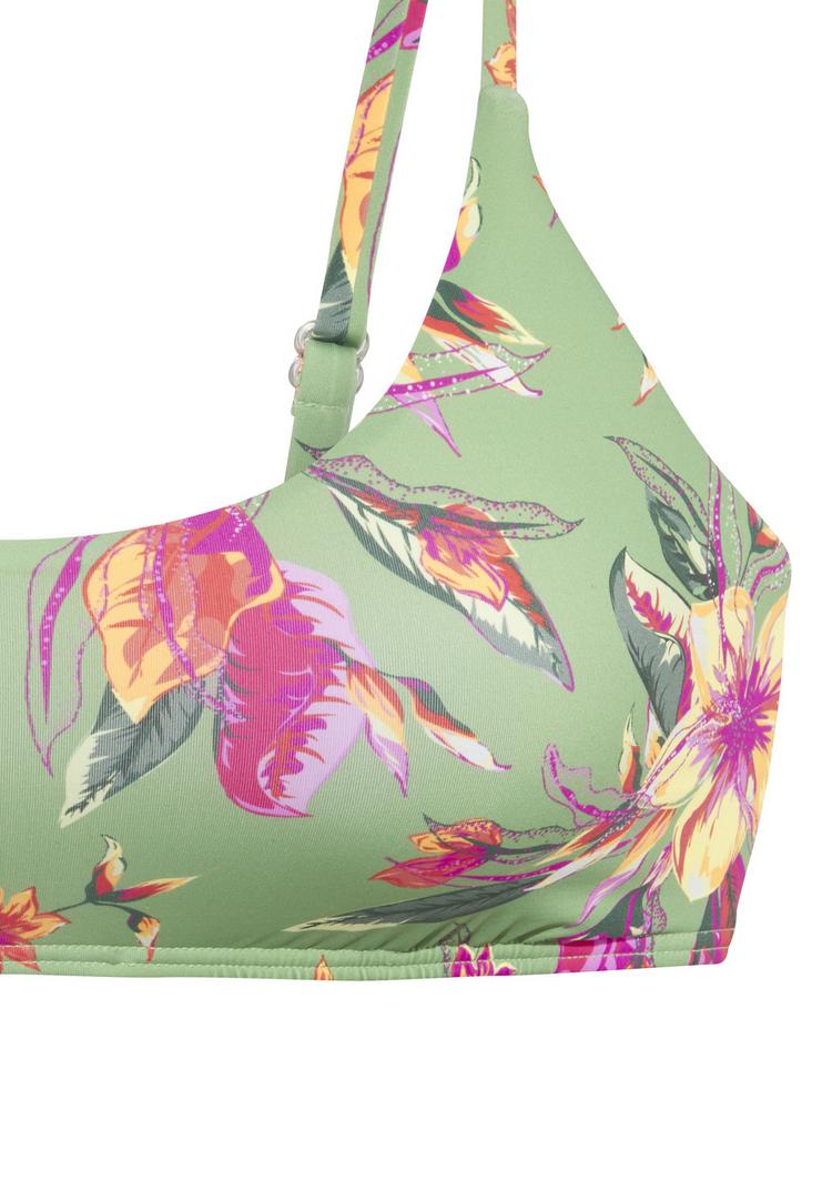 Lascana Lascana Bustier-Bikini-Top Bikini Oberteil Damen - salbei-pink bedruckt - 0 | SportScheck