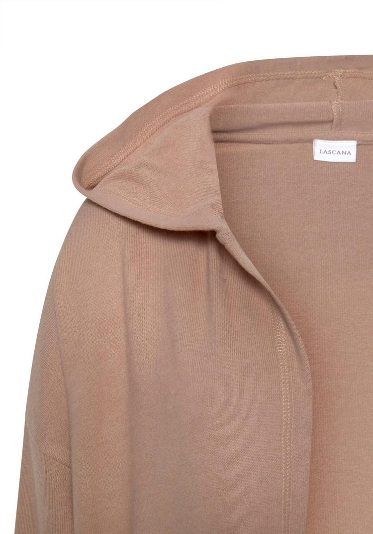 Lascana Lascana Longstrickjacke Strickjacke Damen - taupe - 2 | SportScheck
