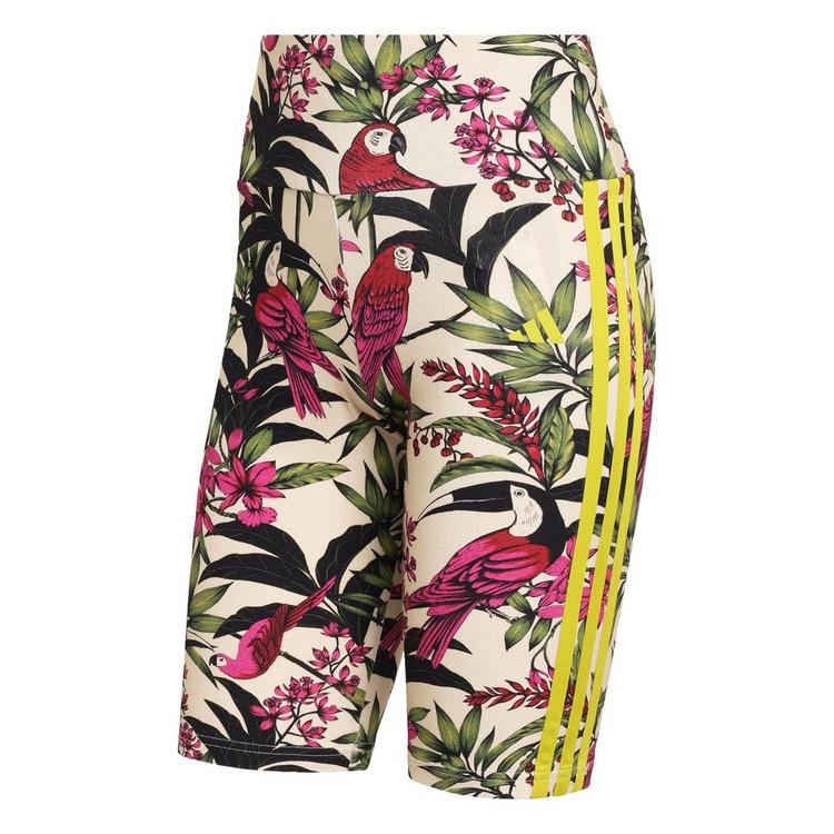 adidas adidas ADIDAS x FARM RIO BIKE SHORTS Funktionsshorts Damen - Crystal Linen / Semi Lucid Fuchsia / Green - 0 | SportScheck