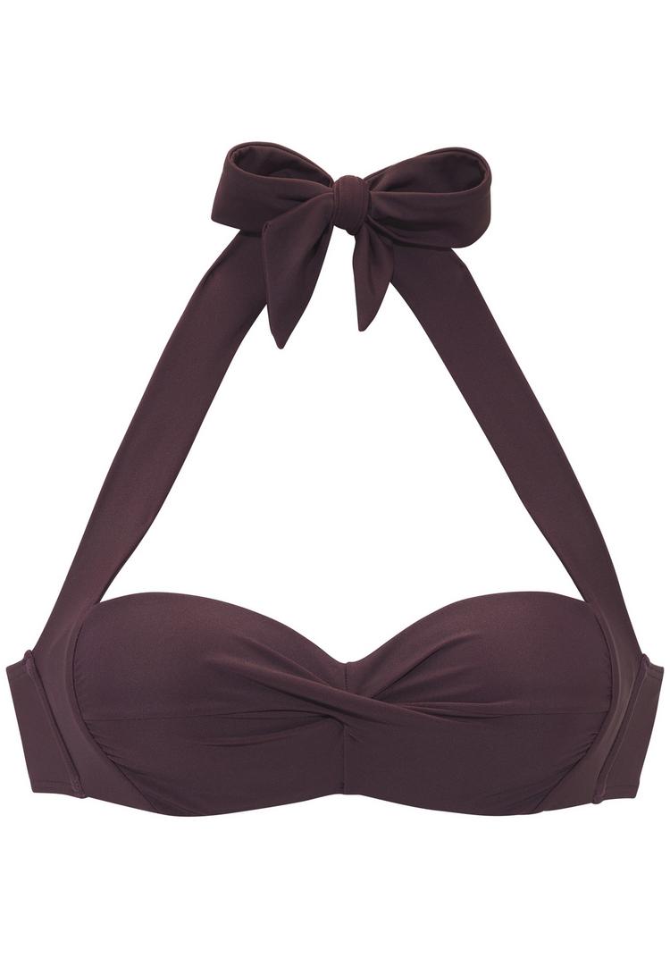Lascana Lascana B&uuml;gel-Bandeau-Bikini-Top Bikini Oberteil Damen - aubergine - 0 | SportScheck
