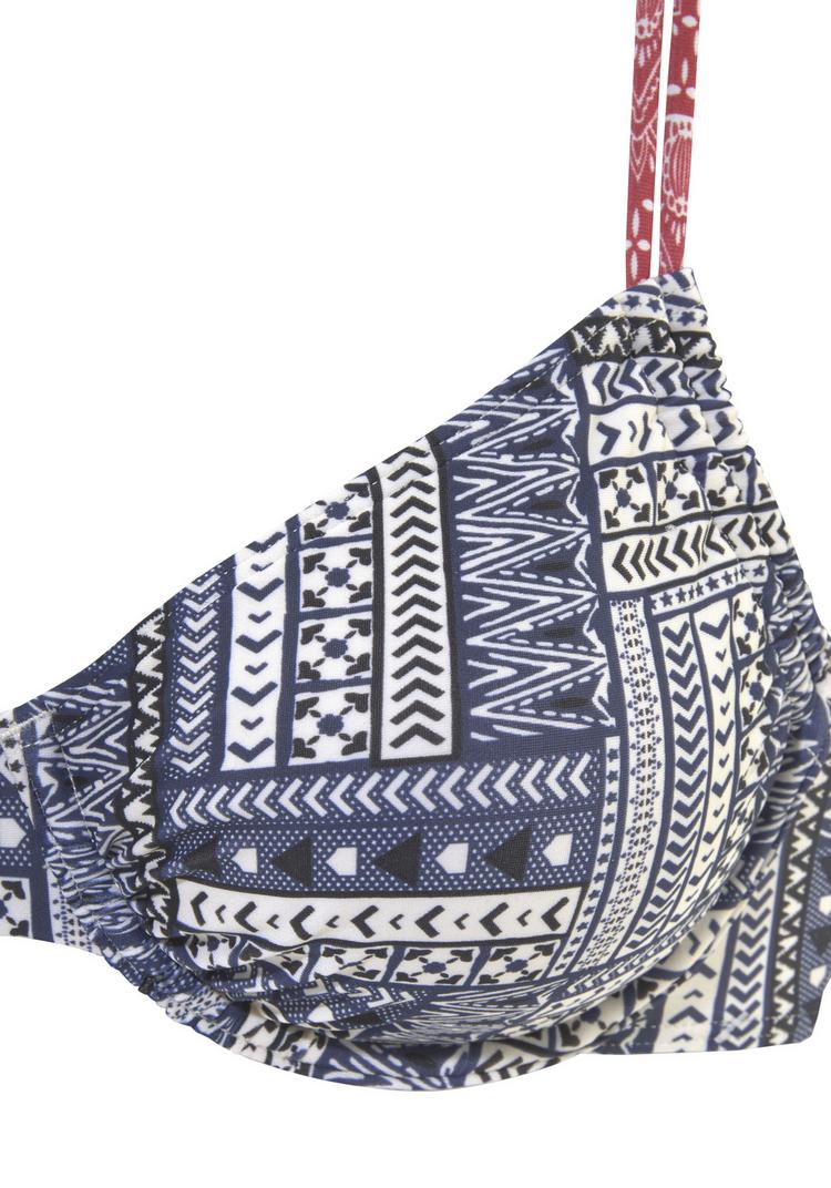 S.OLIVER S.OLIVER B&uuml;gel-Bikini-Top Bikini Oberteil Damen - blau-rot - 0 | SportScheck