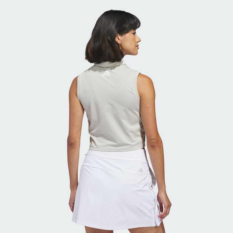 adidas adidas Beyond The Course Crop Twistknit Poloshirt Damen - Beige - 1 | SportScheck