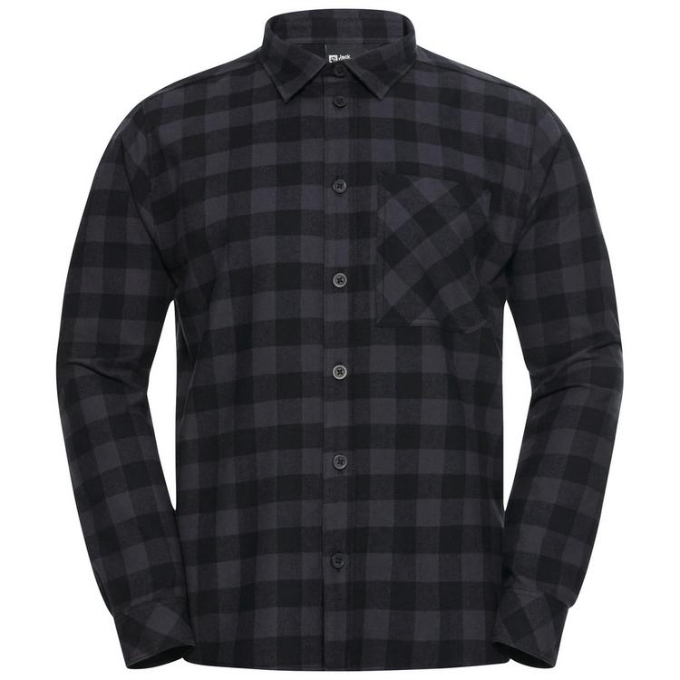 Jack Wolfskin Jack Wolfskin LITE FLANNEL SHIRT M Langarmhemd Herren - CHECK black - 0 | SportScheck