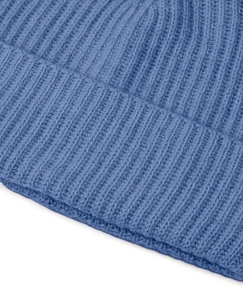 Rückansicht von Falke Pure Cashmere Pompom Beanie Beanie dusty blue (6845)